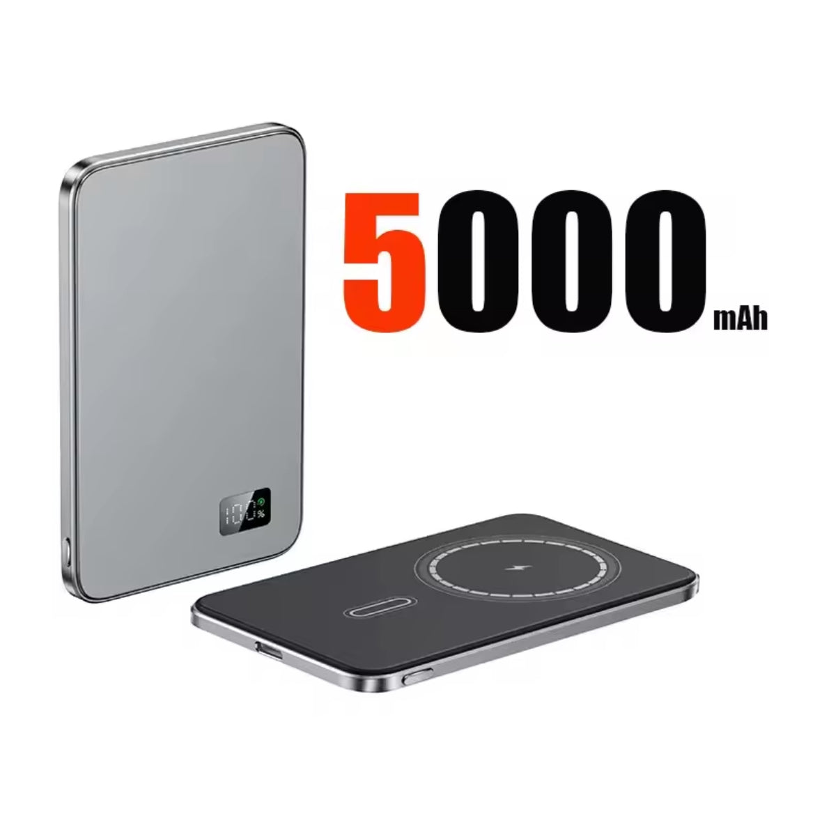Grey - Magnetic Power Bank (5000mAh) - JustZPower