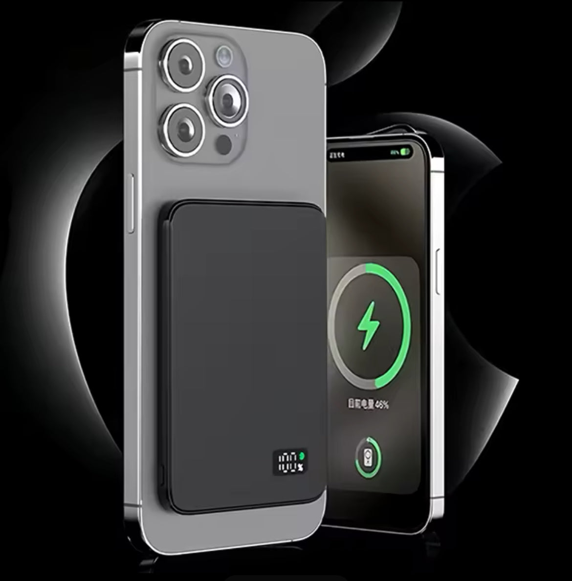 Black - Magnetic Power Bank (5000mAh) - JustZPower