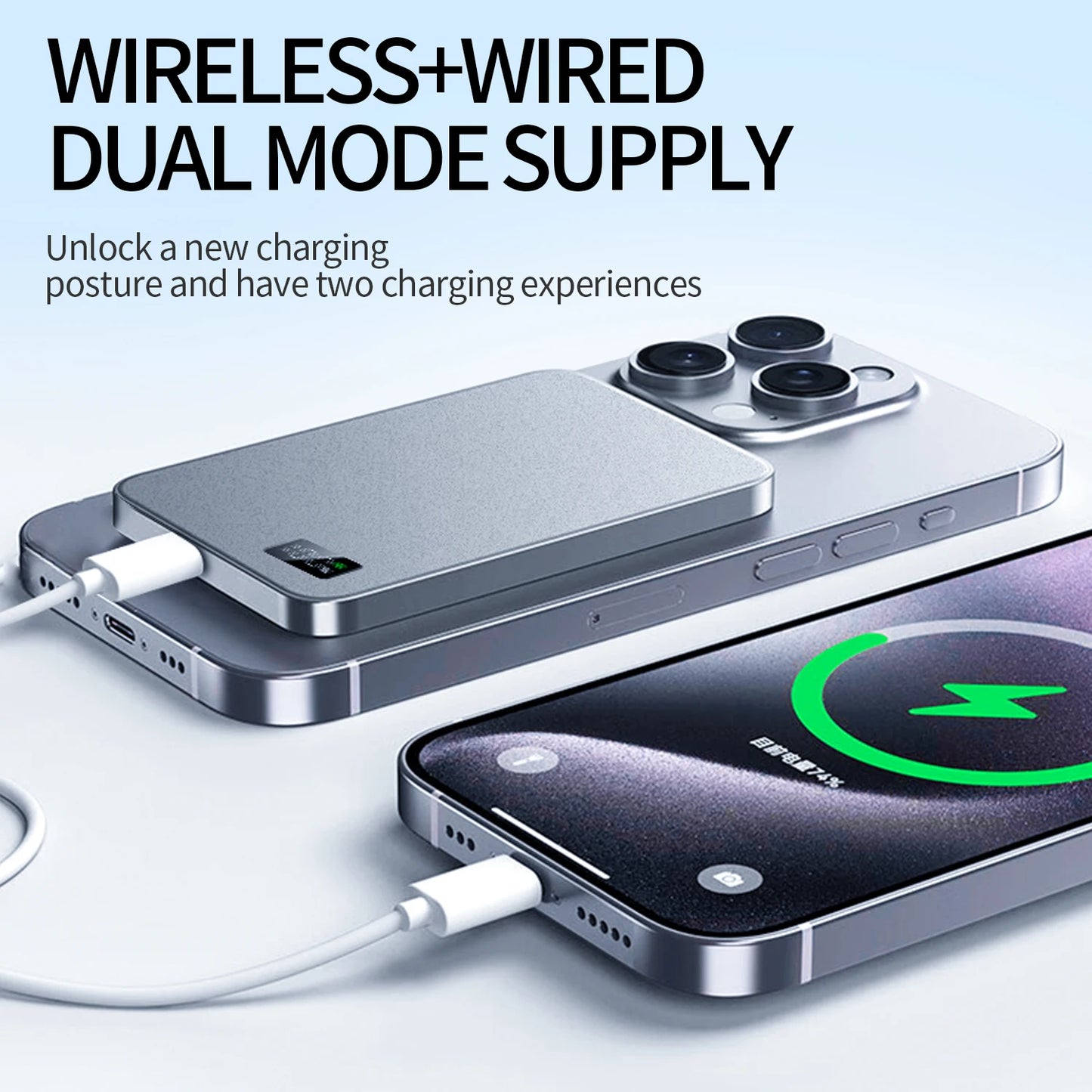 Grey - Magnetic Power Bank (5000mAh) - JustZPower